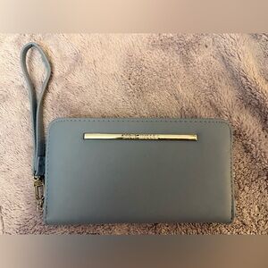 Steve Madden Bzippy Zip Around Haze Blue Wristlet Wallet